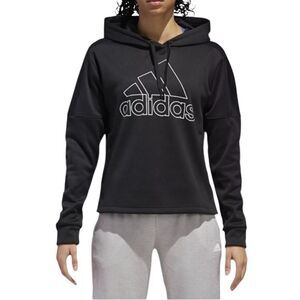Adidas pullover hoodie team issue sport black size medium
